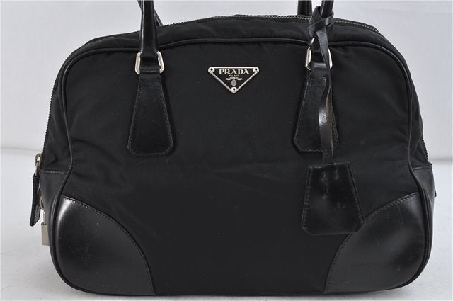 Authentic PRADA Nylon Leather Shoulder Hand Bag Black 1482D