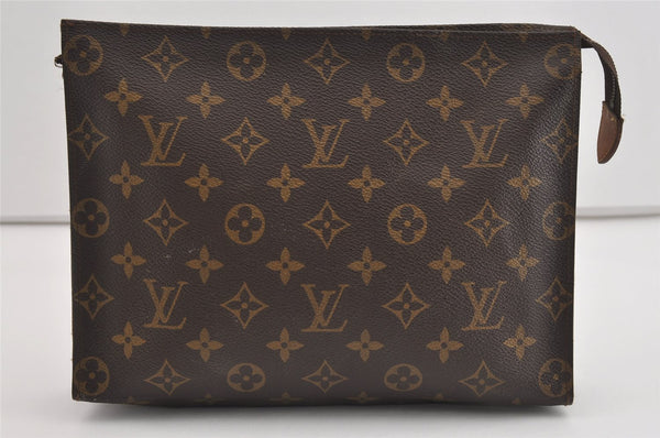 Auth Louis Vuitton Monogram Poche Toilette 26 Cosmetics Pouch Old Model LV 1483I