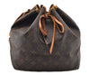 Authentic Louis Vuitton Monogram Petit Noe M42226 Shoulder Drawstring Bag 1484I