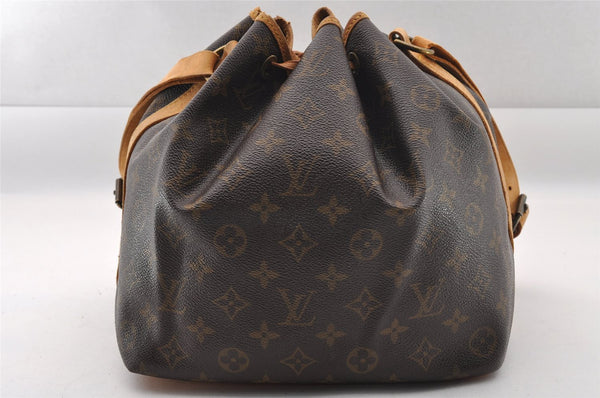 Authentic Louis Vuitton Monogram Petit Noe M42226 Shoulder Drawstring Bag 1484I