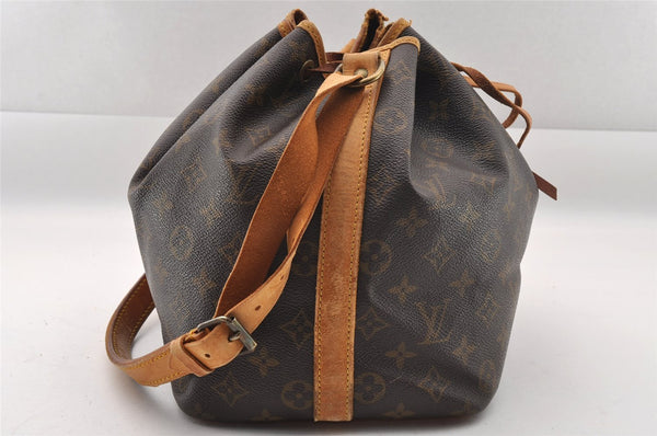 Authentic Louis Vuitton Monogram Petit Noe M42226 Shoulder Drawstring Bag 1484I