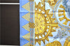 Authentic HERMES Carre 90 Scarf "L'OR DES CHEFS" Silk Blue Box 1486E