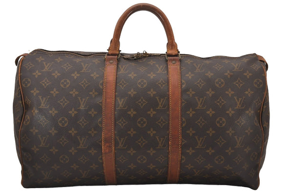 Authentic Louis Vuitton Monogram Keepall 50 Travel Boston Bag M41426 LV 1486I