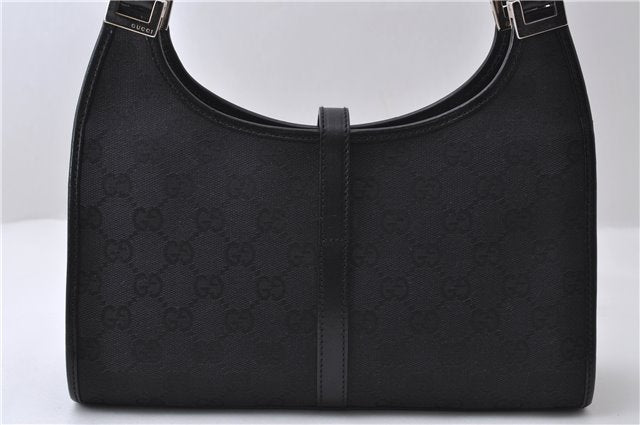 Authentic GUCCI Jackie Shoulder Hand Bag GG Canvas Leather 0021068 Black 1488D