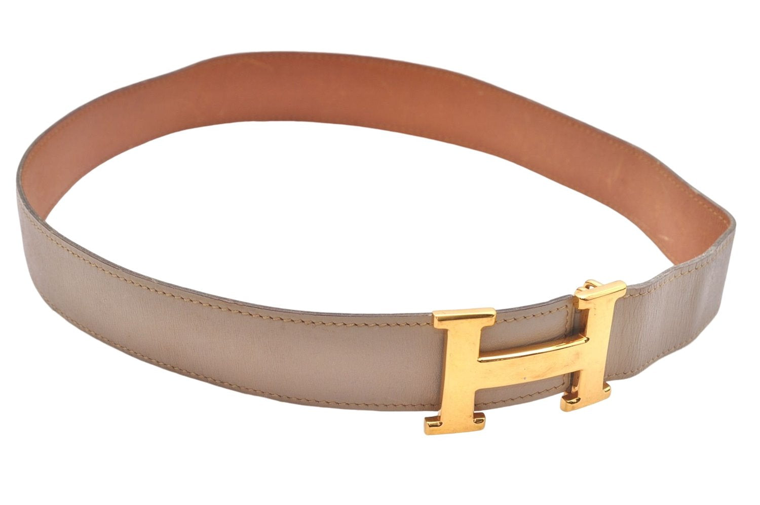 Authentic HERMES Leather Belt Reversible Size 60cm 23.6