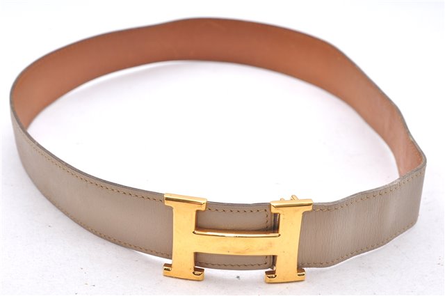 Authentic HERMES Leather Belt Reversible Size 60cm 23.6