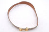 Authentic HERMES Leather Belt Reversible Size 60cm 23.6" Beige Brown 1488E