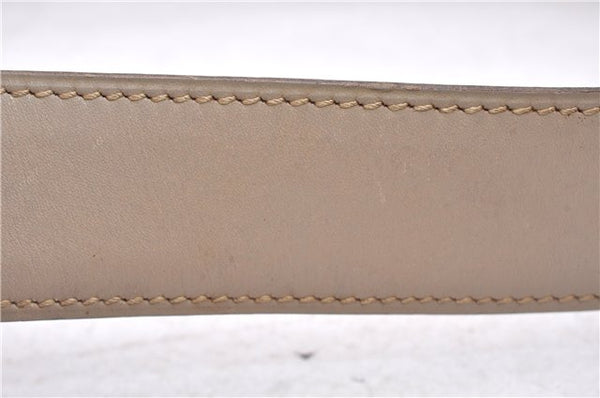 Authentic HERMES Leather Belt Reversible Size 60cm 23.6" Beige Brown 1488E