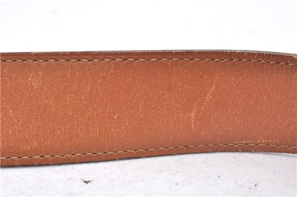 Authentic HERMES Leather Belt Reversible Size 60cm 23.6" Beige Brown 1488E