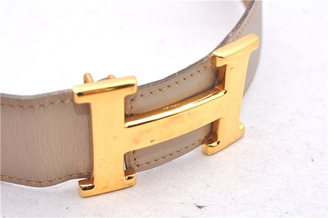 Authentic HERMES Leather Belt Reversible Size 60cm 23.6