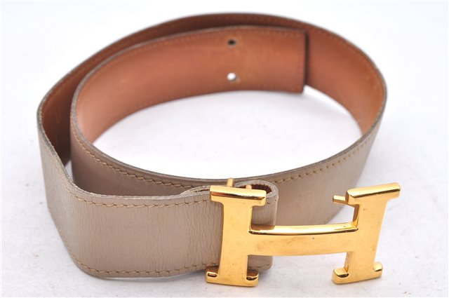 Authentic HERMES Leather Belt Reversible Size 60cm 23.6