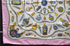 Authentic HERMES Carre 90 Scarf "Qu' importe le flacon" Silk Pink 1490E