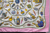 Authentic HERMES Carre 90 Scarf "Qu' importe le flacon" Silk Pink 1490E