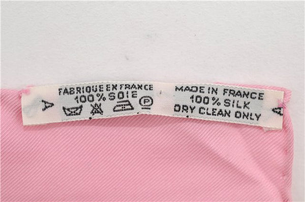 Authentic HERMES Carre 90 Scarf "Qu' importe le flacon" Silk Pink 1490E