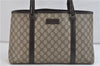 Authentic GUCCI Shoulder Tote Bag GG PVC Leather 114595 Brown 1491D