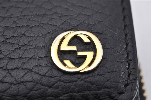 Authentic GUCCI Interlocking G Long Wallet Purse Leather 449397 Black Box 1491F