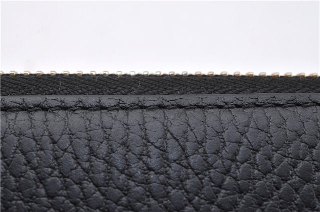 Authentic GUCCI Interlocking G Long Wallet Purse Leather 449397 Black Box 1491F