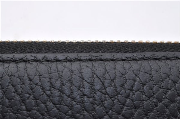 Authentic GUCCI Interlocking G Long Wallet Purse Leather 449397 Black Box 1491F