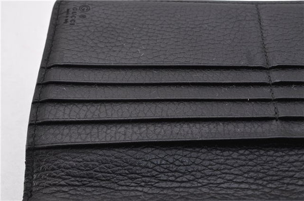 Authentic GUCCI Interlocking G Long Wallet Purse Leather 449397 Black Box 1491F