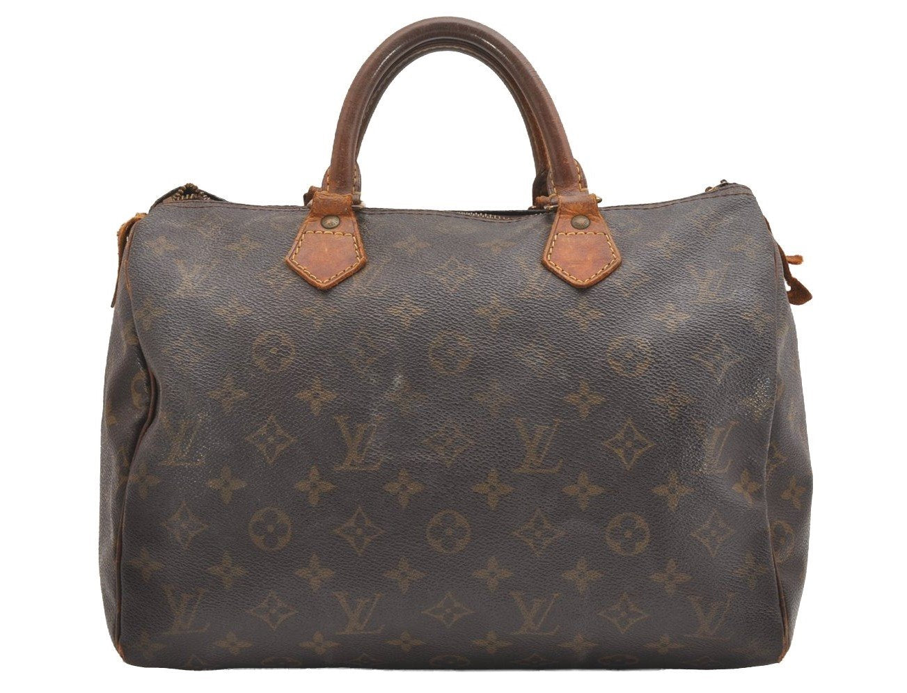 Authentic Louis Vuitton Monogram Speedy 30 Hand Boston Bag M41526 LV Junk 1491I