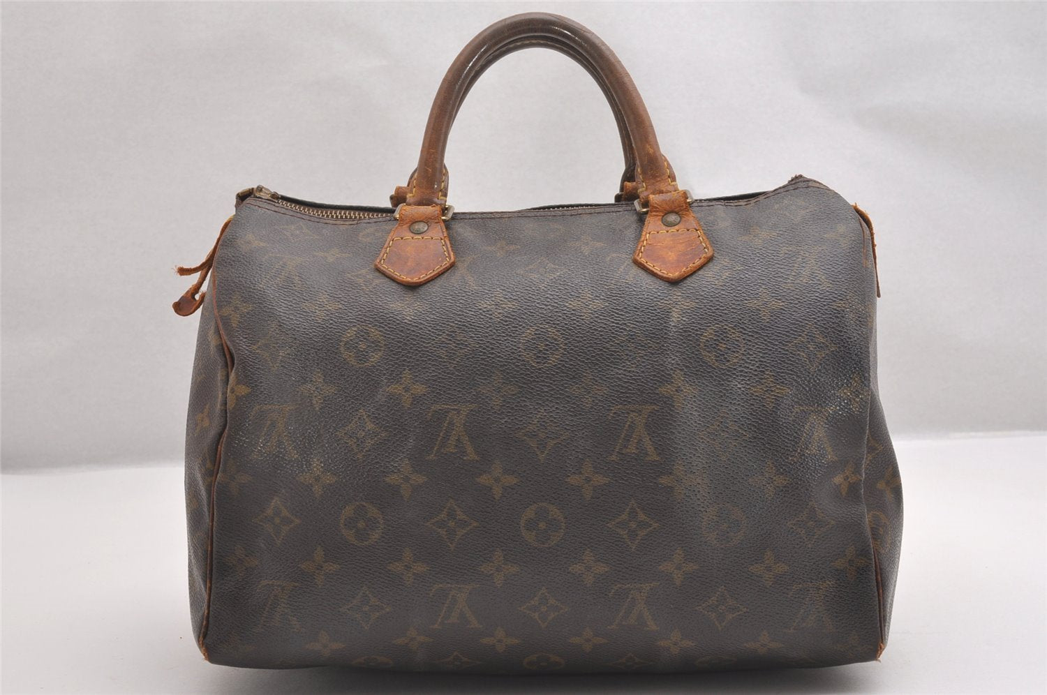 Authentic Louis Vuitton Monogram Speedy 30 Hand Boston Bag M41526 LV Junk 1491I