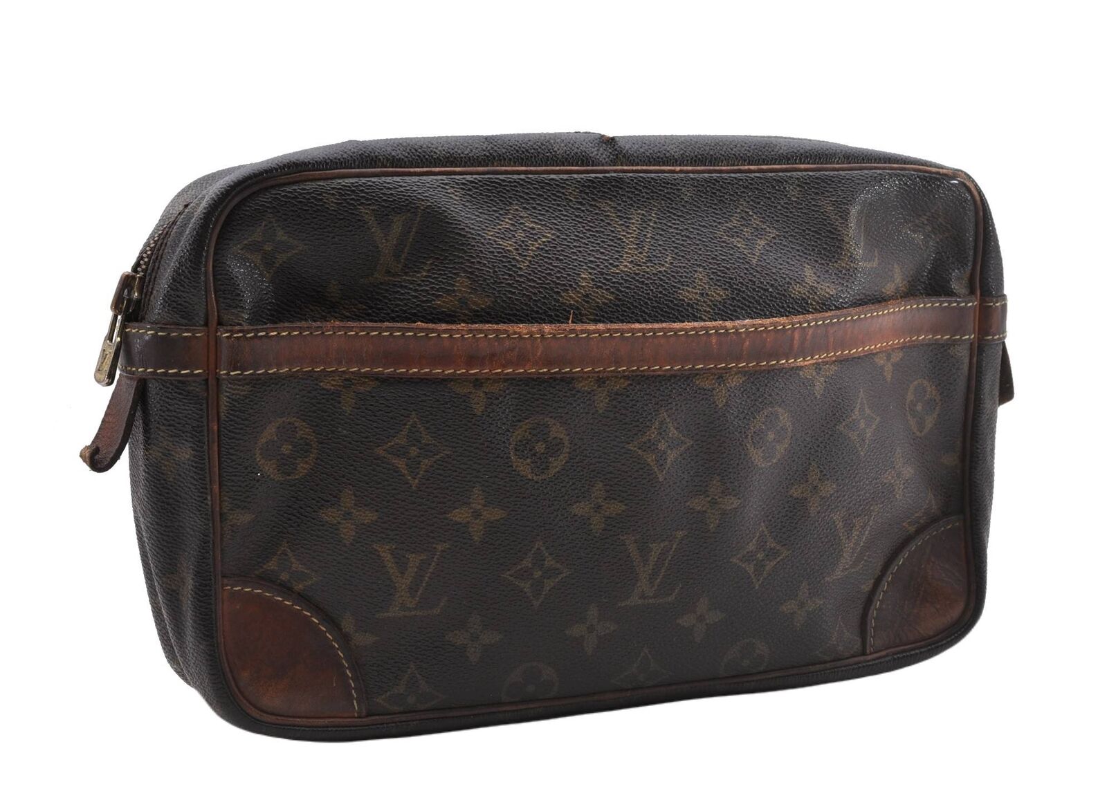 Authentic LOUIS VUITTON Monogram Compiegne 28 Clutch Hand Bag M51845 LV 1492B