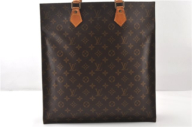 Authentic Louis Vuitton Monogram Sac Plat Hand Tote Bag M51140 LV 1492G