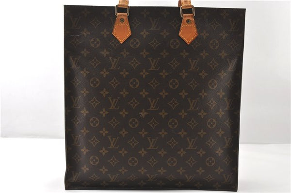 Authentic Louis Vuitton Monogram Sac Plat Hand Tote Bag M51140 LV 1492G