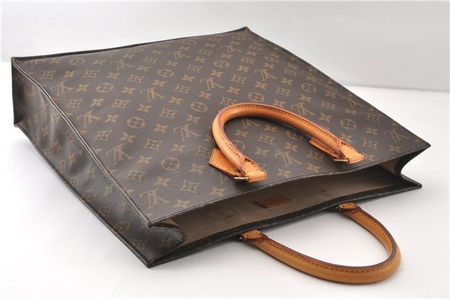 Authentic Louis Vuitton Monogram Sac Plat Hand Tote Bag M51140 LV 1492G