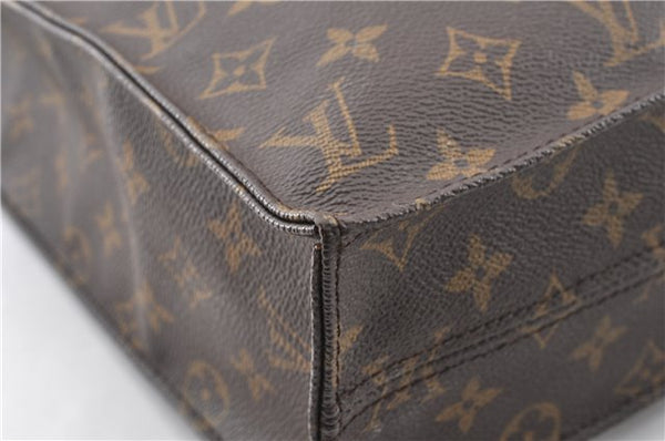 Authentic Louis Vuitton Monogram Sac Plat Hand Tote Bag M51140 LV 1492G