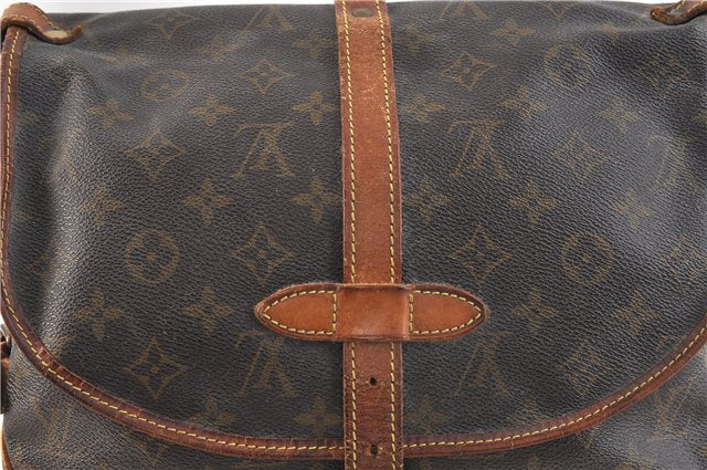 Auth Louis Vuitton Monogram Saumur 30 Shoulder Cross Body Bag M42256 LV 1494D