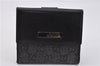 Authentic GUCCI Vintage Bifold Wallet Purse GG Canvas Leather 05504 Black 1494F