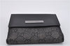 Authentic GUCCI Vintage Bifold Wallet Purse GG Canvas Leather 05504 Black 1494F