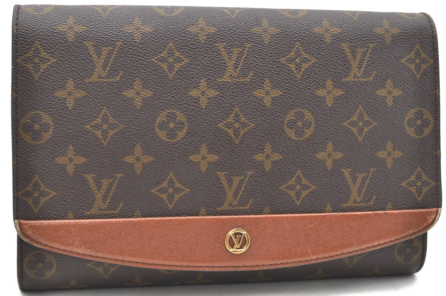 Auth Louis Vuitton Monogram Bordeaux 2Way Shoulder Clutch Bag M51797 LV 1495D