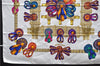 Authentic HERMES Carre 90 Scarf "LES RUBANS DU CHEVAL" Silk White 1495E