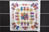 Authentic HERMES Carre 90 Scarf "LES RUBANS DU CHEVAL" Silk White 1495E