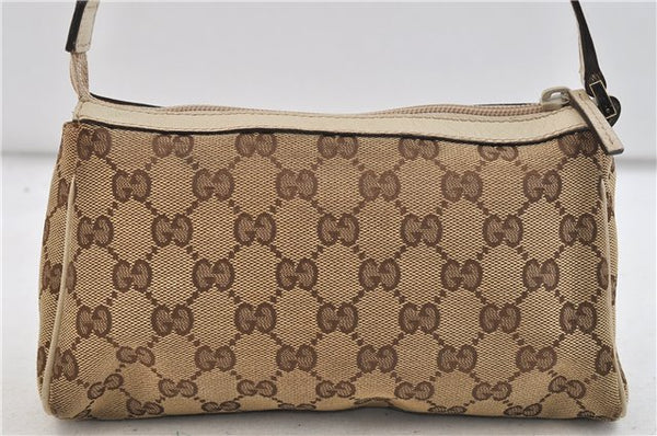 Authentic GUCCI Abbey Hand Bag GG Canvas Leather 145750 Beige 1496D