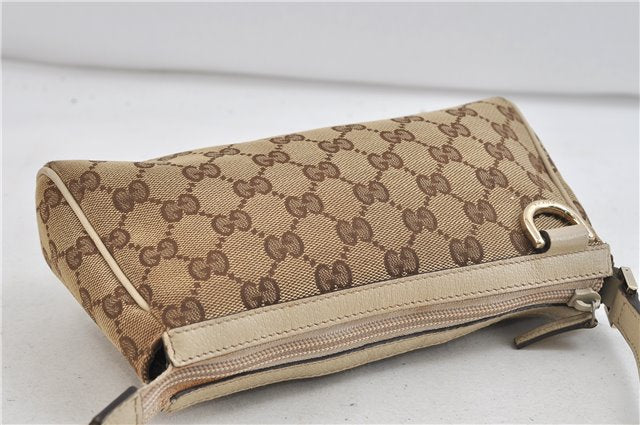 Authentic GUCCI Abbey Hand Bag GG Canvas Leather 145750 Beige 1496D