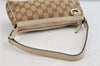 Authentic GUCCI Abbey Hand Bag GG Canvas Leather 145750 Beige 1496D