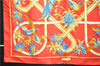 Authentic HERMES Carre 90 Scarf "Caraibes" Silk Red 1498E