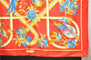 Authentic HERMES Carre 90 Scarf "Caraibes" Silk Red 1498E