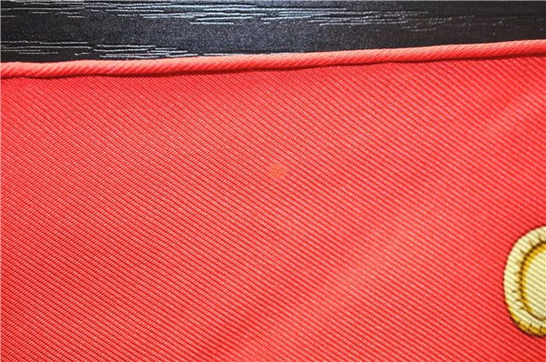 Authentic HERMES Carre 90 Scarf "Caraibes" Silk Red 1498E