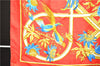 Authentic HERMES Carre 90 Scarf "Caraibes" Silk Red 1498E