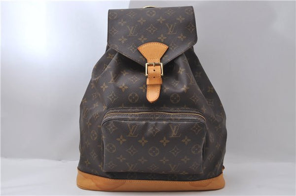 Authentic Louis Vuitton Monogram Montsouris GM Backpack M51135 LV 1500D