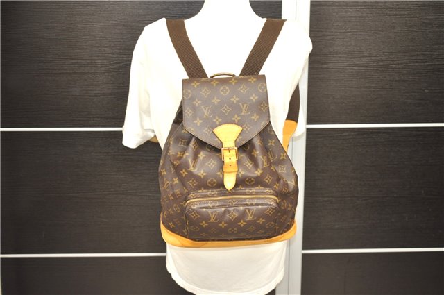 Authentic Louis Vuitton Monogram Montsouris GM Backpack M51135 LV 1500D