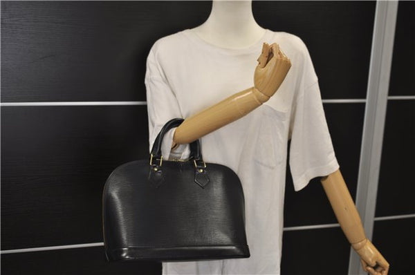 Authentic Louis Vuitton Epi Alma PM Hand Bag Black M40302 LV 1501E