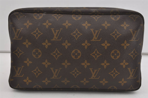 Auth Louis Vuitton Monogram Trousse Toilette 28 Clutch Hand Bag M47522 LV 1501I