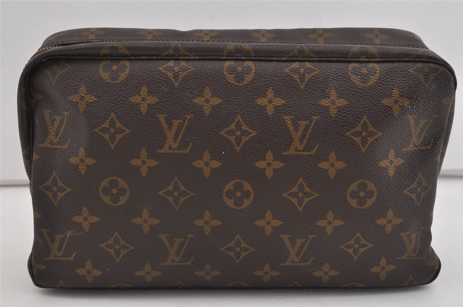 Auth Louis Vuitton Monogram Trousse Toilette 28 Clutch Hand Bag M47522 LV 1501I