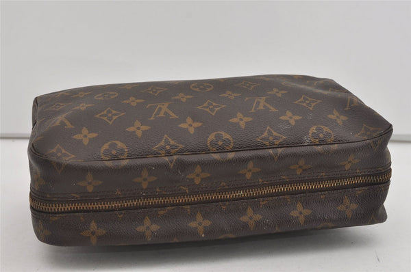 Auth Louis Vuitton Monogram Trousse Toilette 28 Clutch Hand Bag M47522 LV 1501I