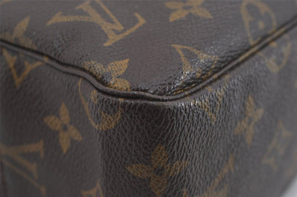 Auth Louis Vuitton Monogram Trousse Toilette 28 Clutch Hand Bag M47522 LV 1501I
